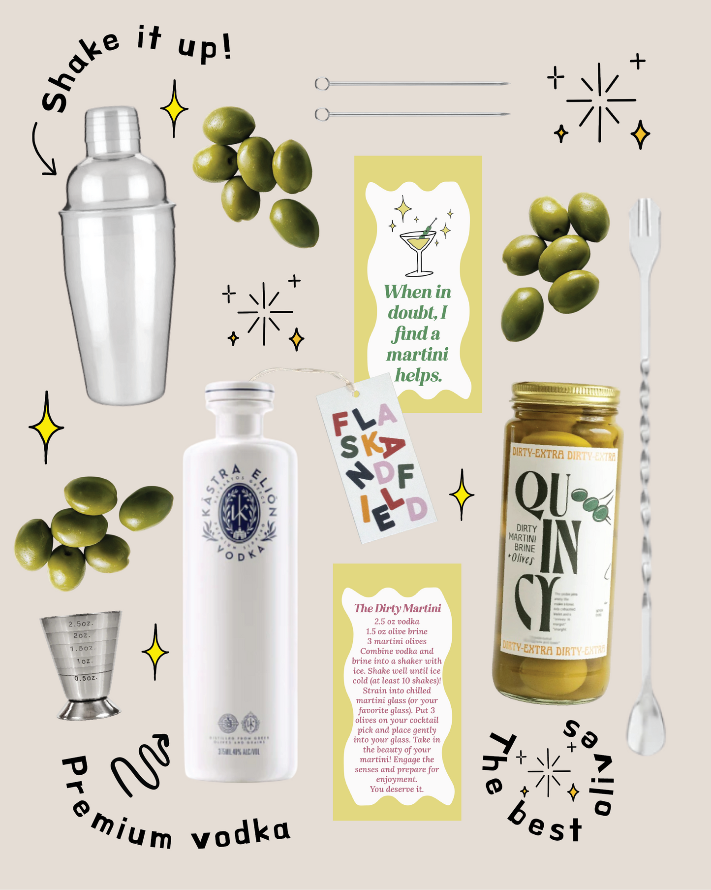 The Dirty Martini 🍸 Cocktail Gift Set