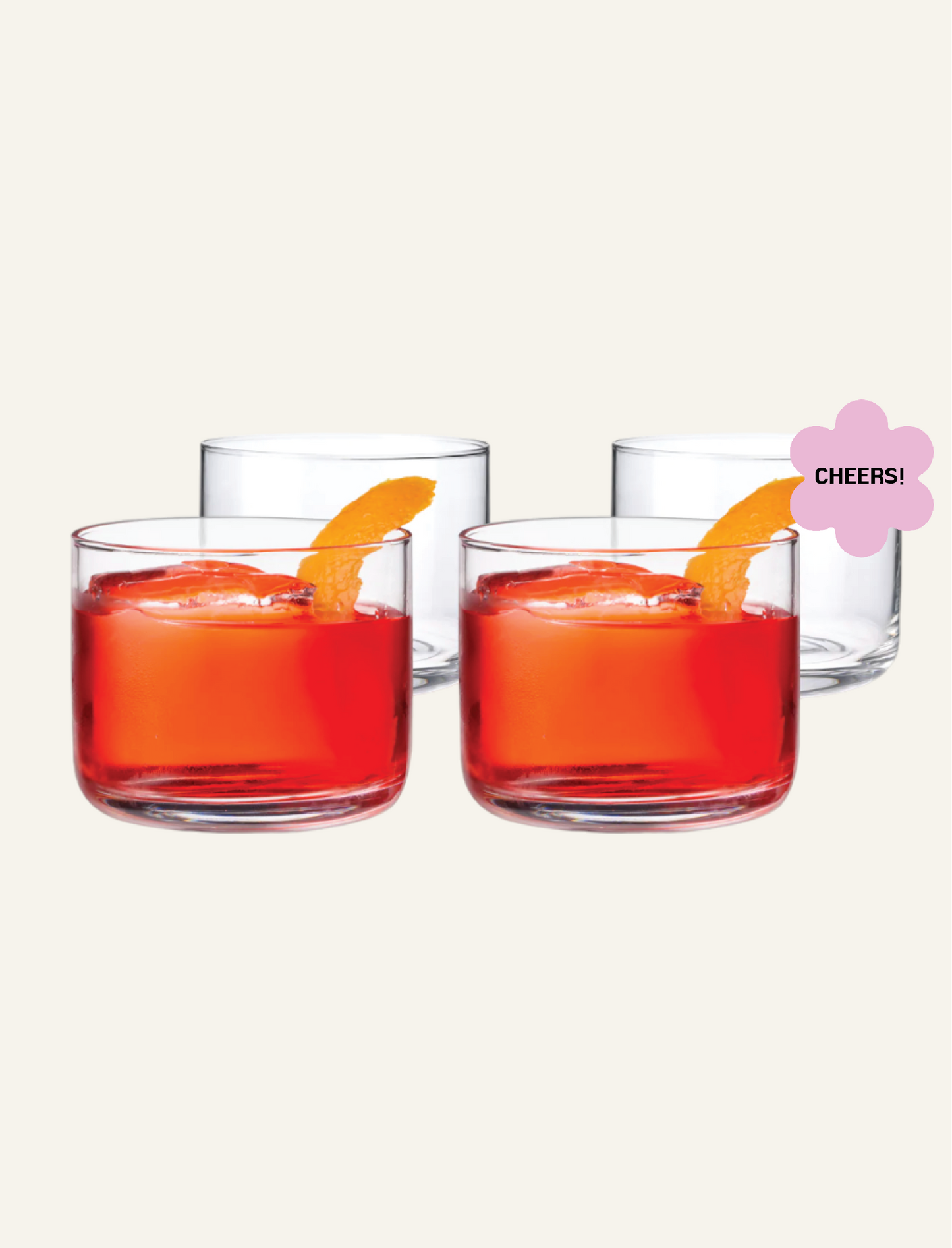 Crystal Minimalist Negroni Glasses