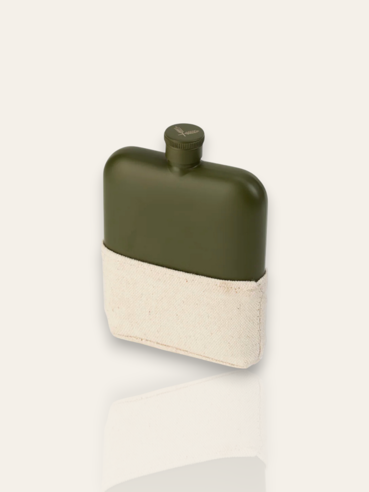 Matte Army Green Canvas Flask