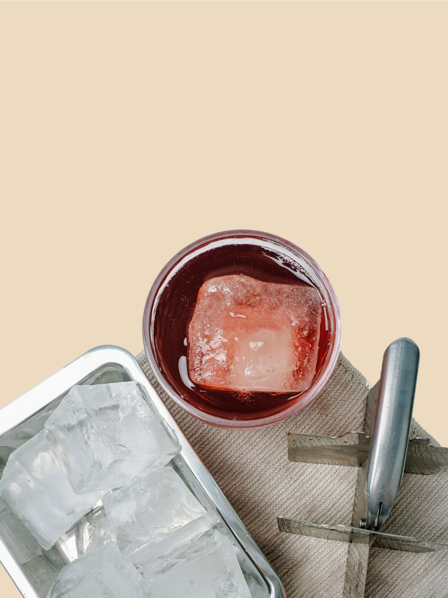 Stainless Steel Ice Cube Tray (Large Cubes)