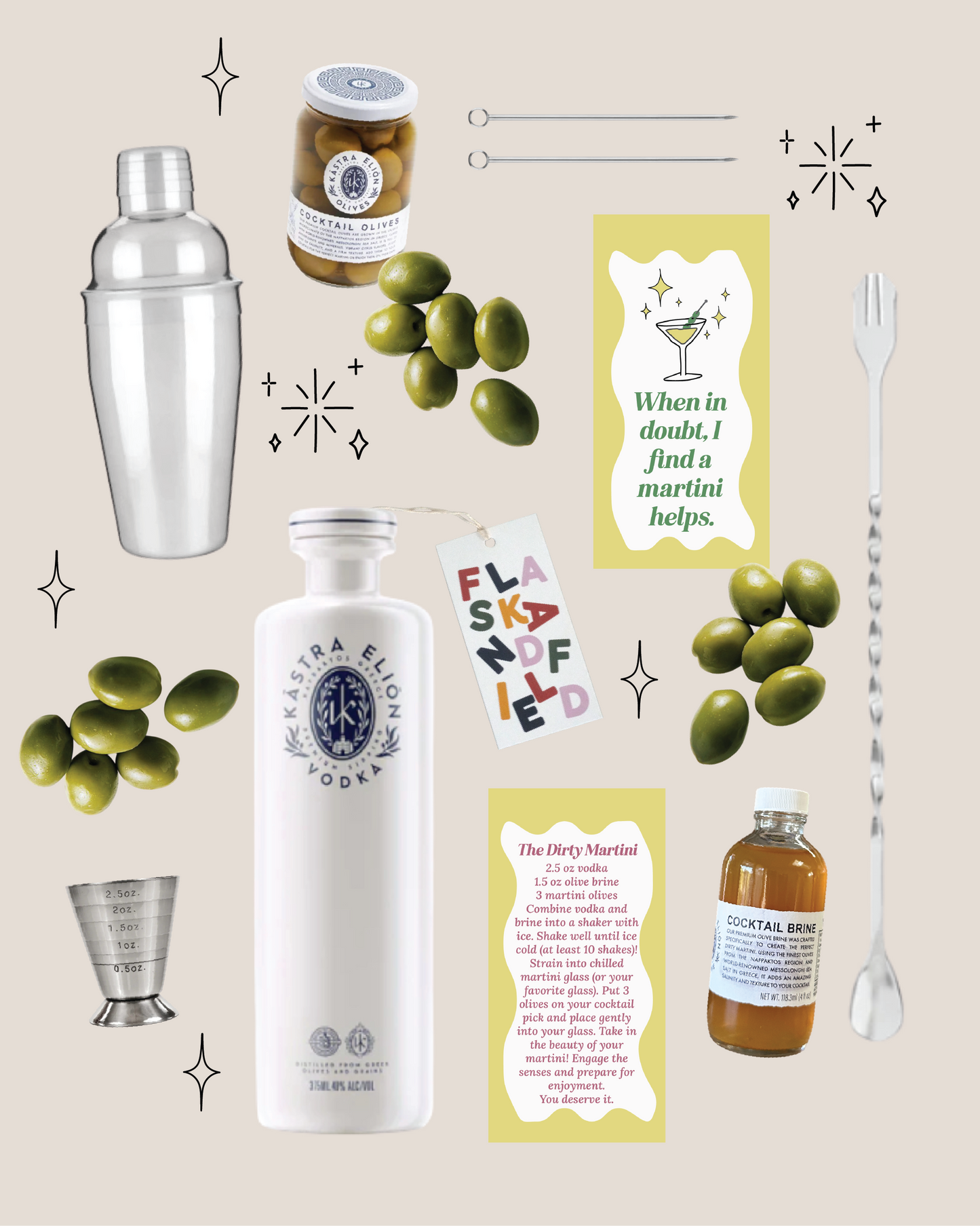 The Best Dirty Martini Cocktail Gift Set
