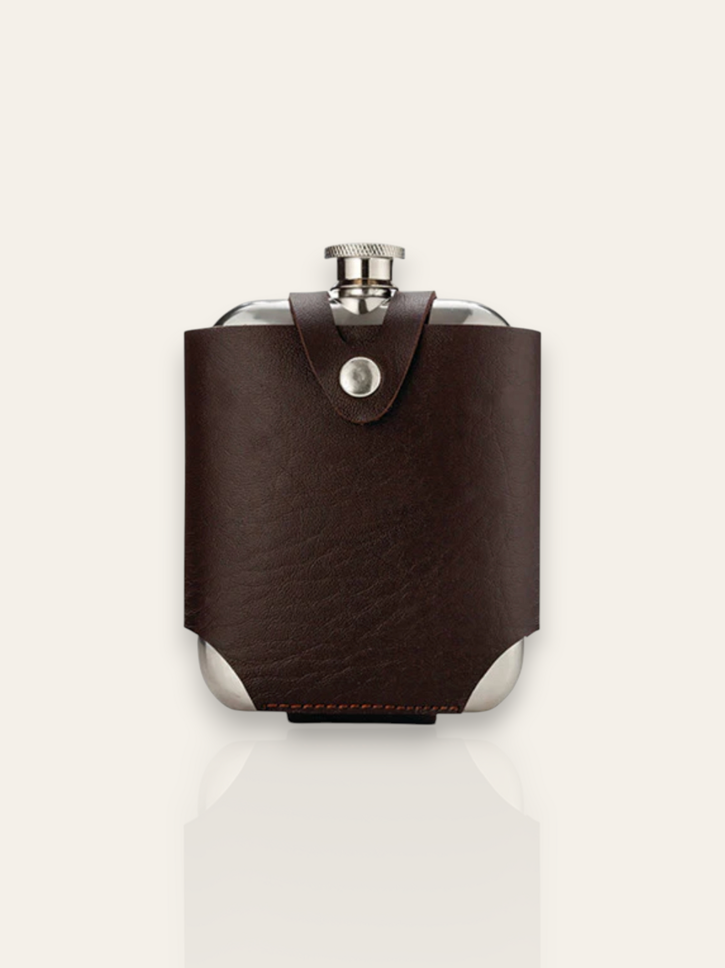 Stainless Steel Flask with Leather Traveling Case