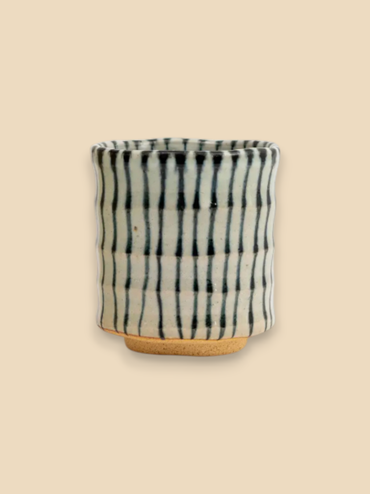 Mino Ware Handmade Stripes Yunomi Cup