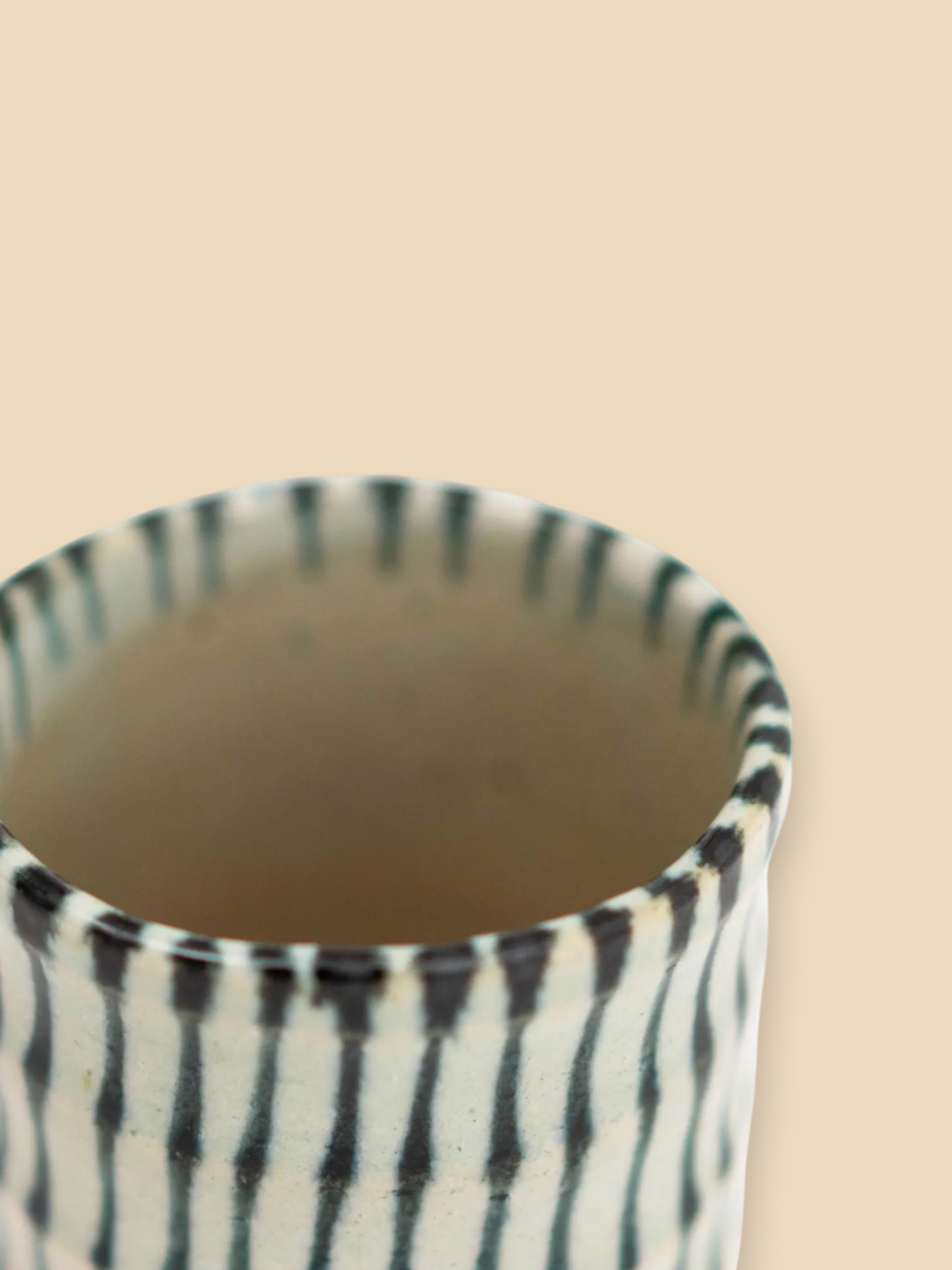 Mino Ware Handmade Stripes Yunomi Cup
