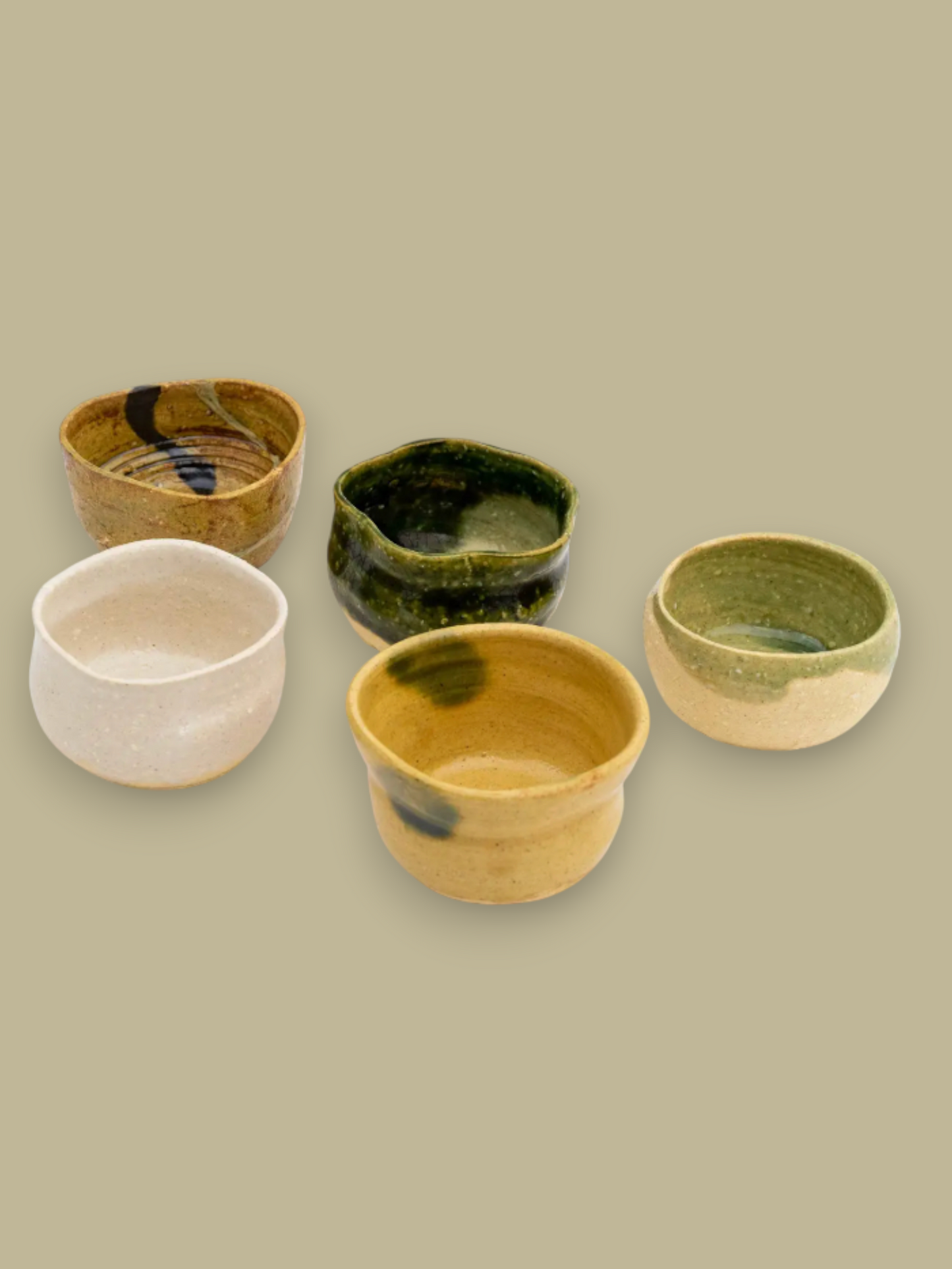 Japanese Artistic Handmade Seifu Sake Cups Gift Set (Set of 5 Cups)